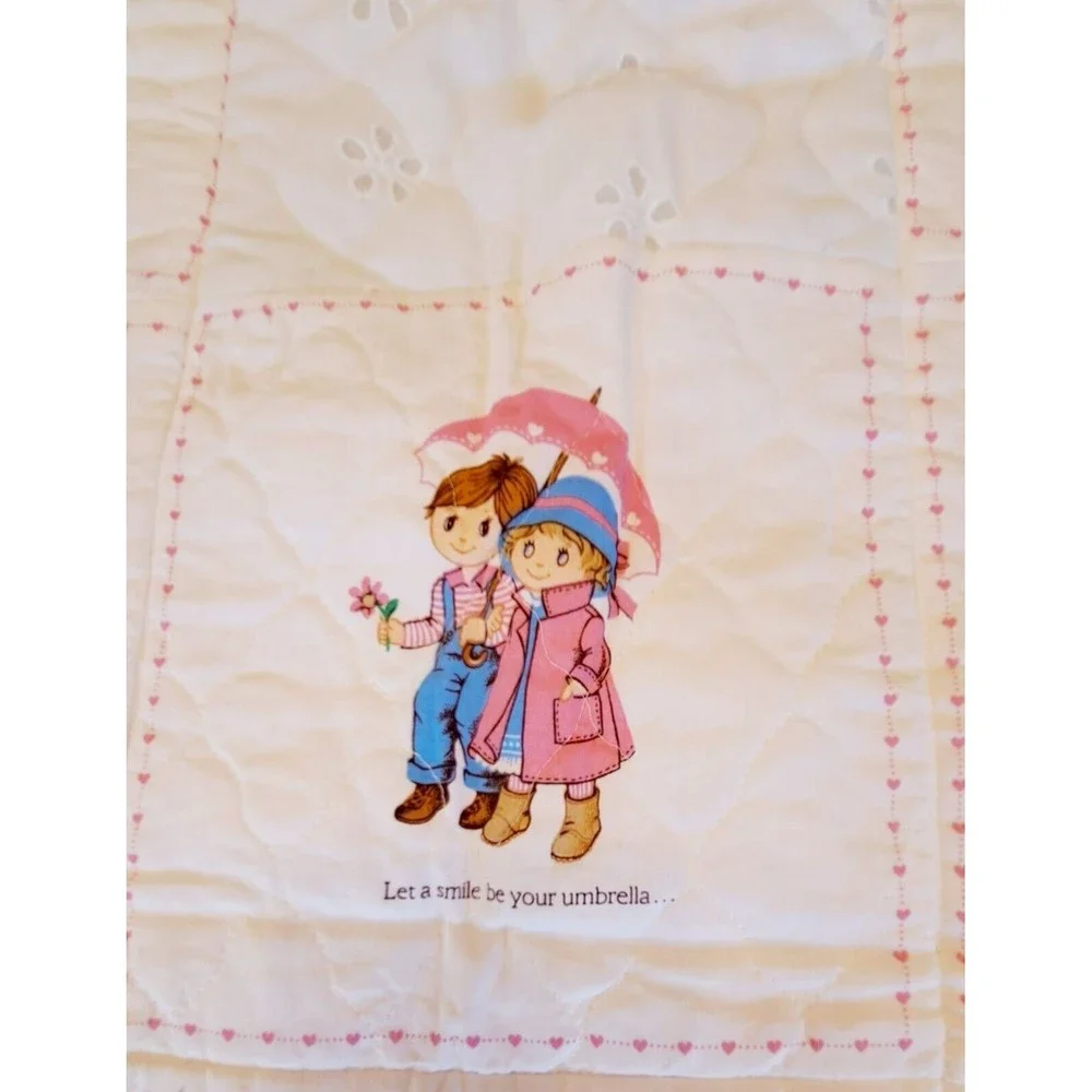 VTG‎ Handmade Baby QUILT Crib/Lap Blanket 